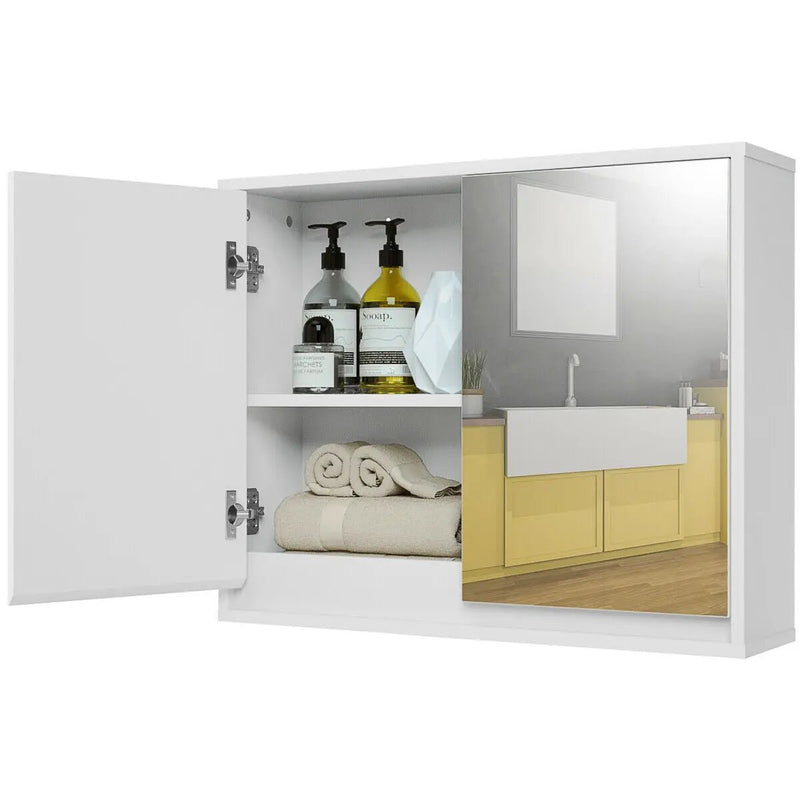 2-Door Wall-Mounted Bathroom Mirrored Medicine Cabinet by DirectDeals