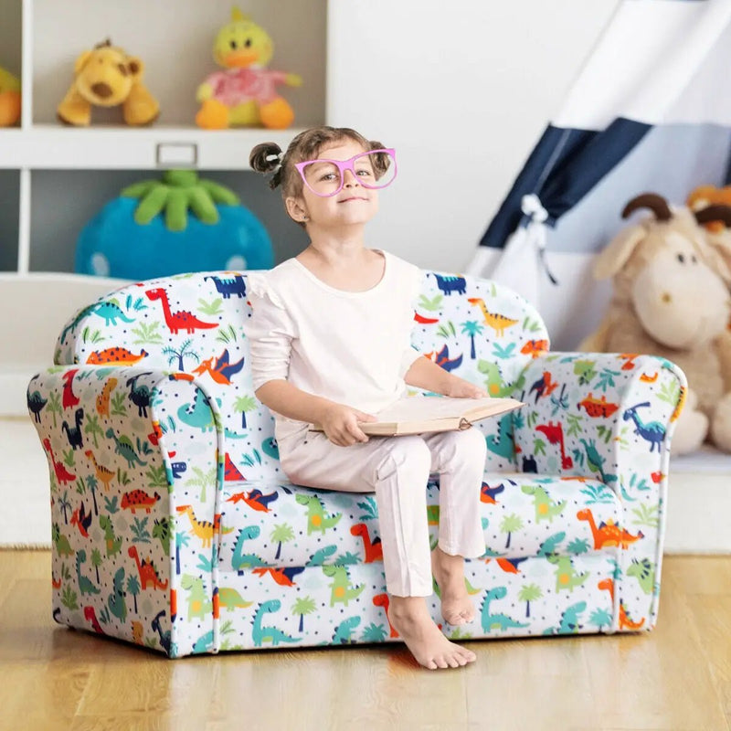 Double Kids Dinosaur Sofa Children Armrest Couch by DirectDeals