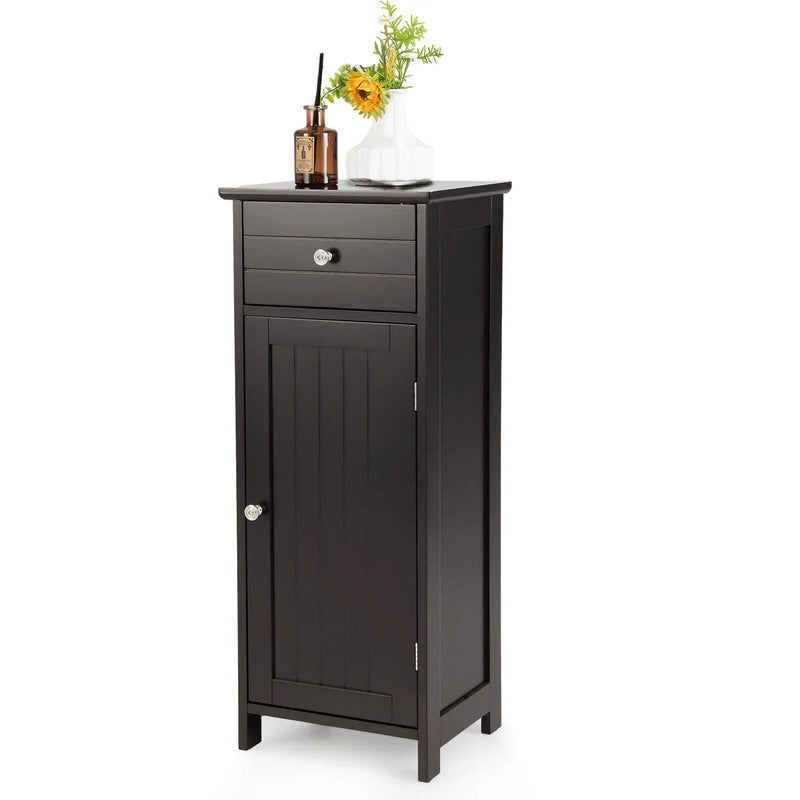 Wooden Bathroom Floor Storage Cabinet with Drawer and Shelf by DirectDeals