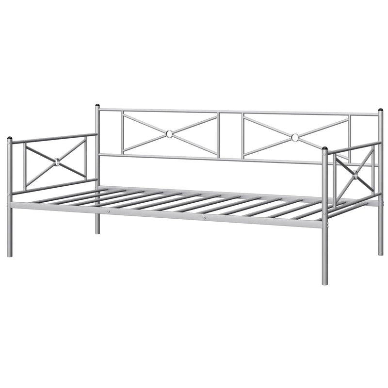 Metal Daybed Twin Bed Frame Stable Steel Slats Sofa Bed by DirectDeals