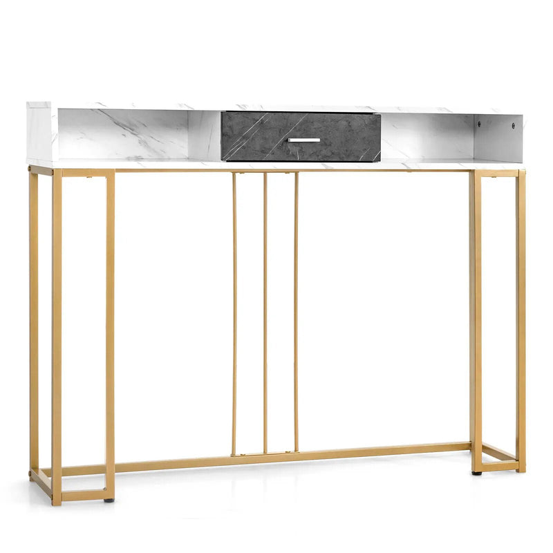 Narrow Long Sofa Table for Living Room-White by DirectDeals
