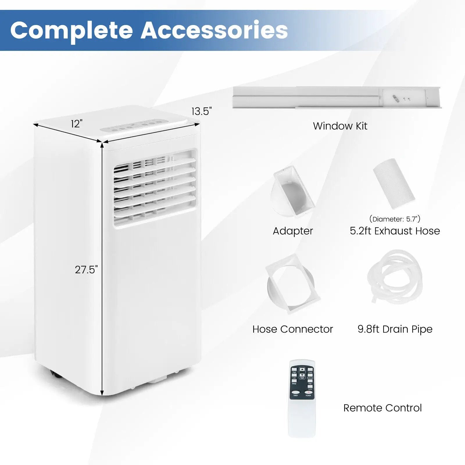 Portable Air Conditioner 5000 BTU Cools 250 Sq Ft with Remote by DirectDeals