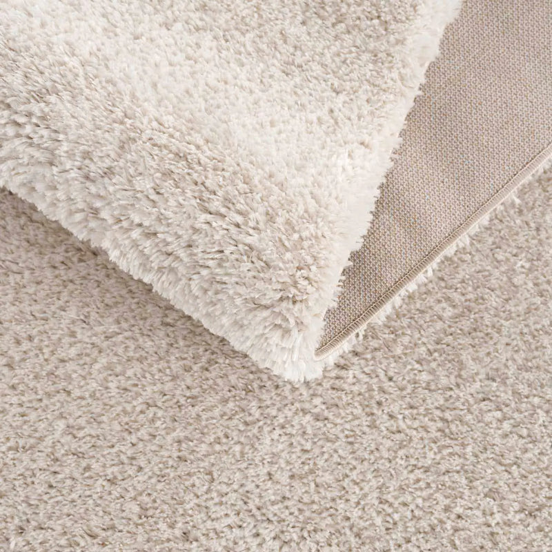 Velora Light Beige Wavy Abstract Modern Minimalist Polyester Machine Woven Area Rug by Boutique Rugs