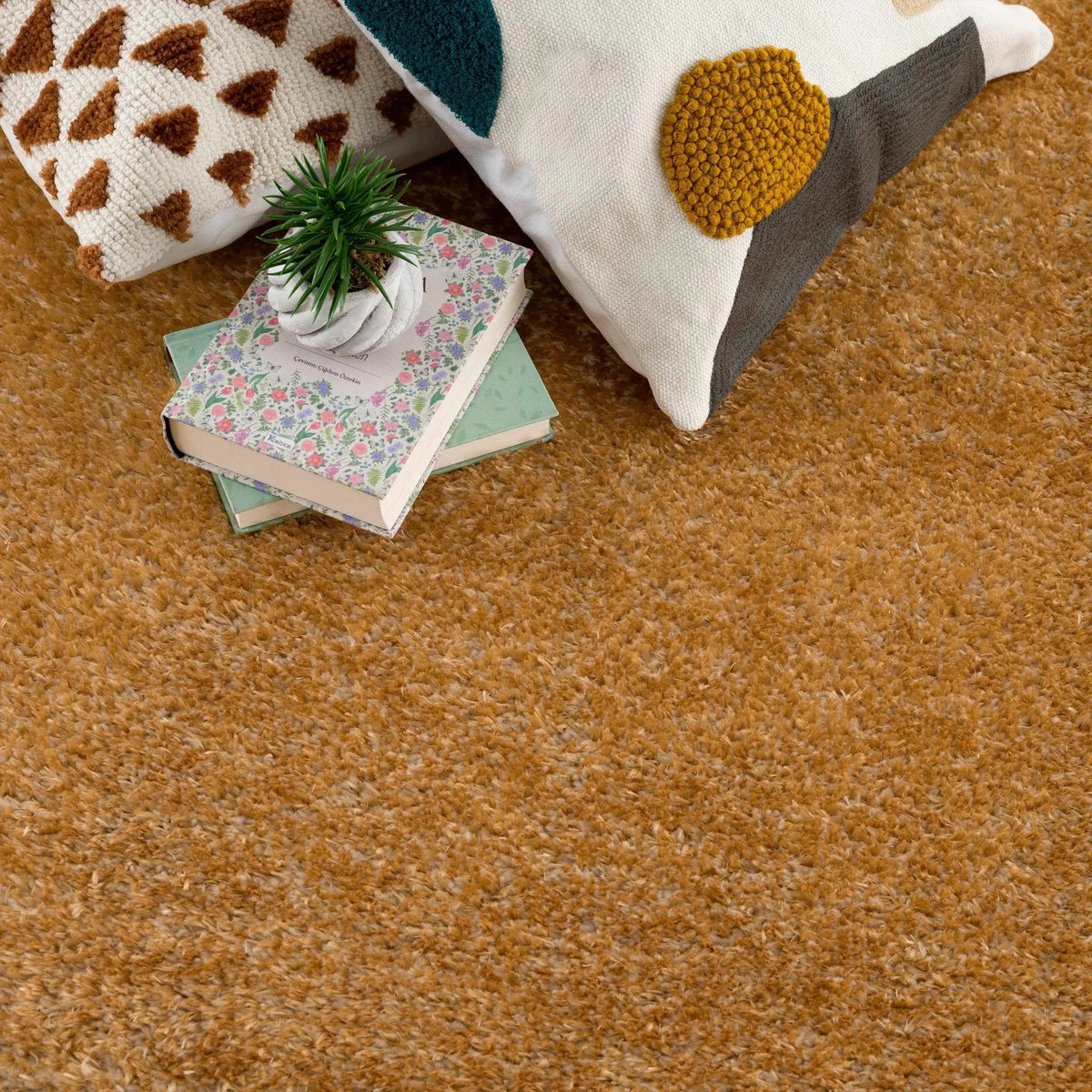 Heavenly Solid Mustard Plush Rug - Clearance, photo 12 of 14