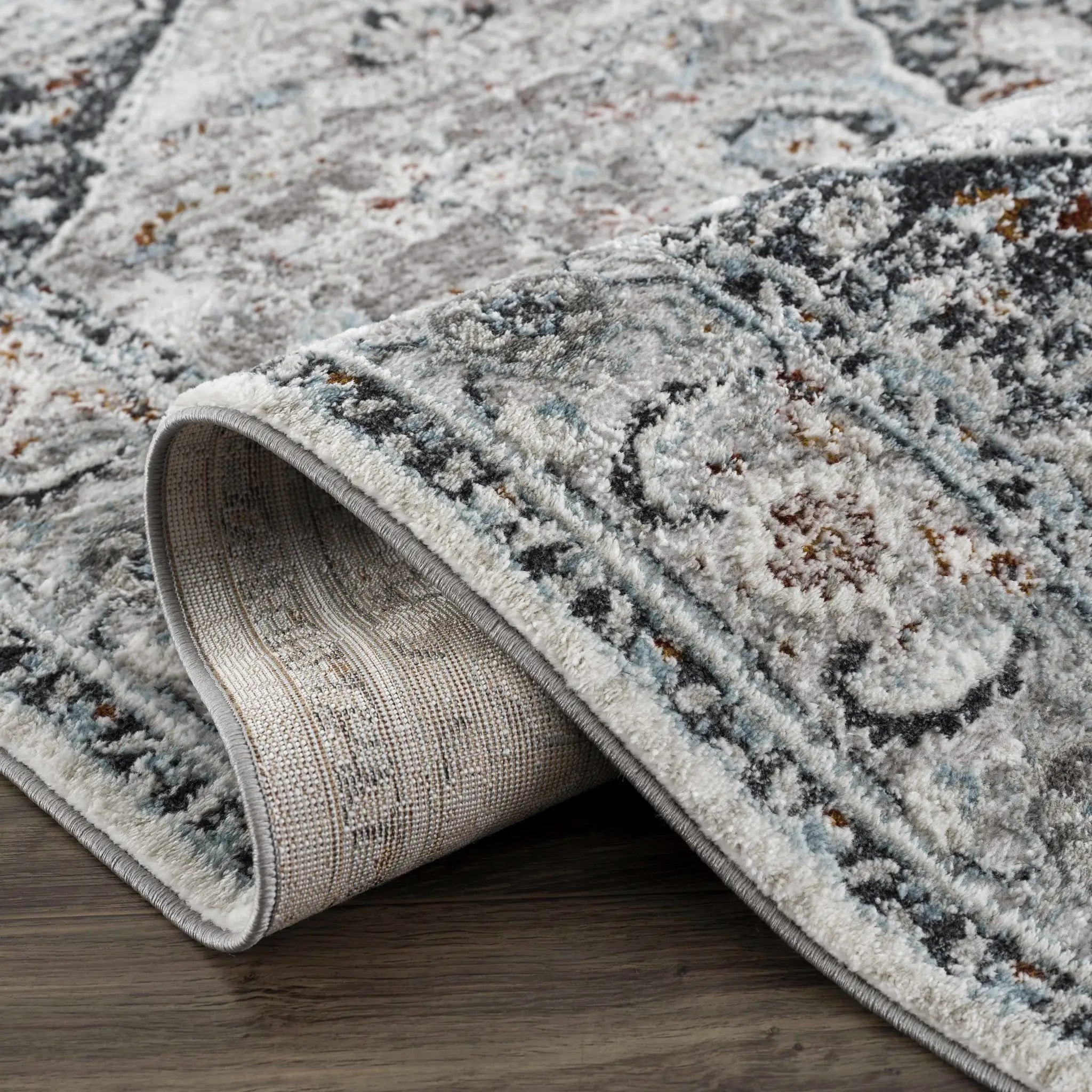 Liverpool Gray & Blue Area Rug - Clearance by Boutique Rugs