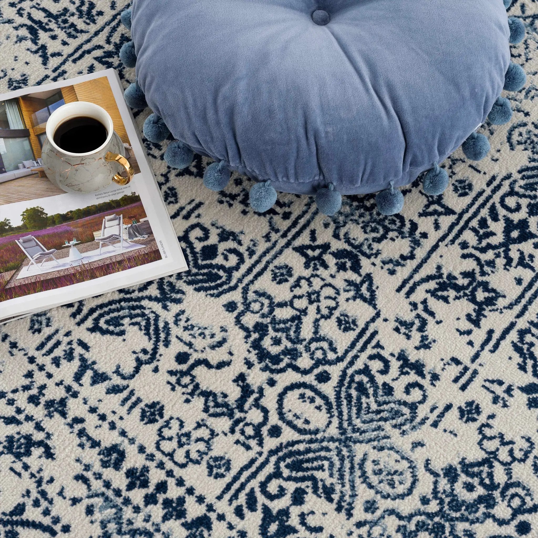 Michie Blue Area Rug by Hauteloom