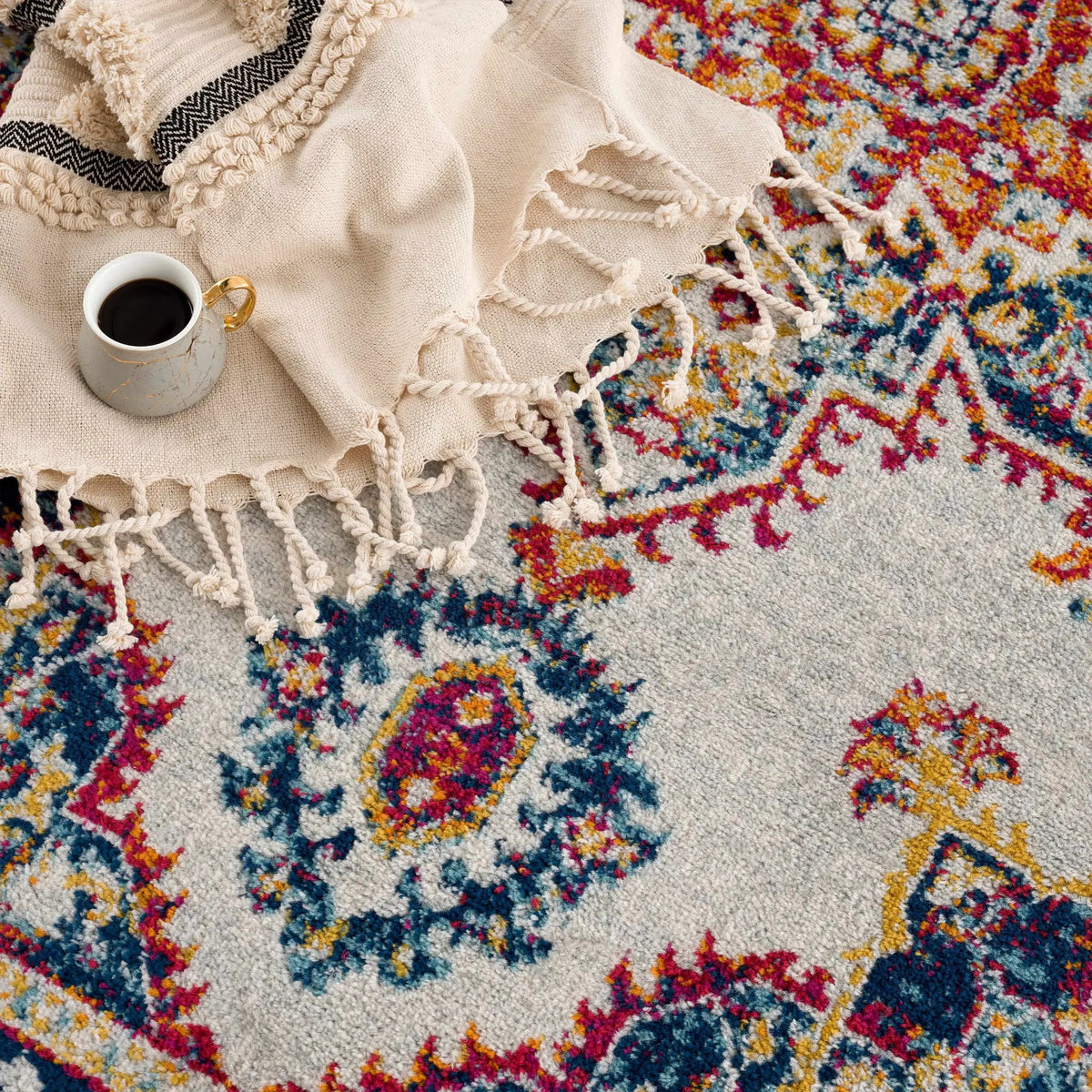 Istanbul Medallion Orange Area Rug - Clearance, photo 14 of 15
