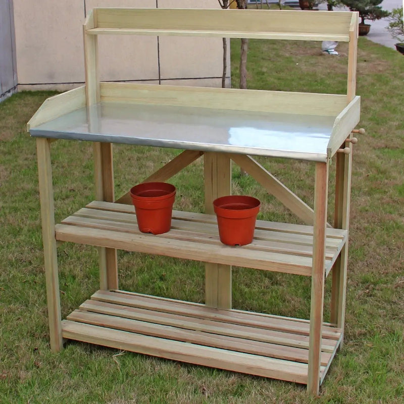 Garden Wooden Plant Bench Work Station by DirectDeals