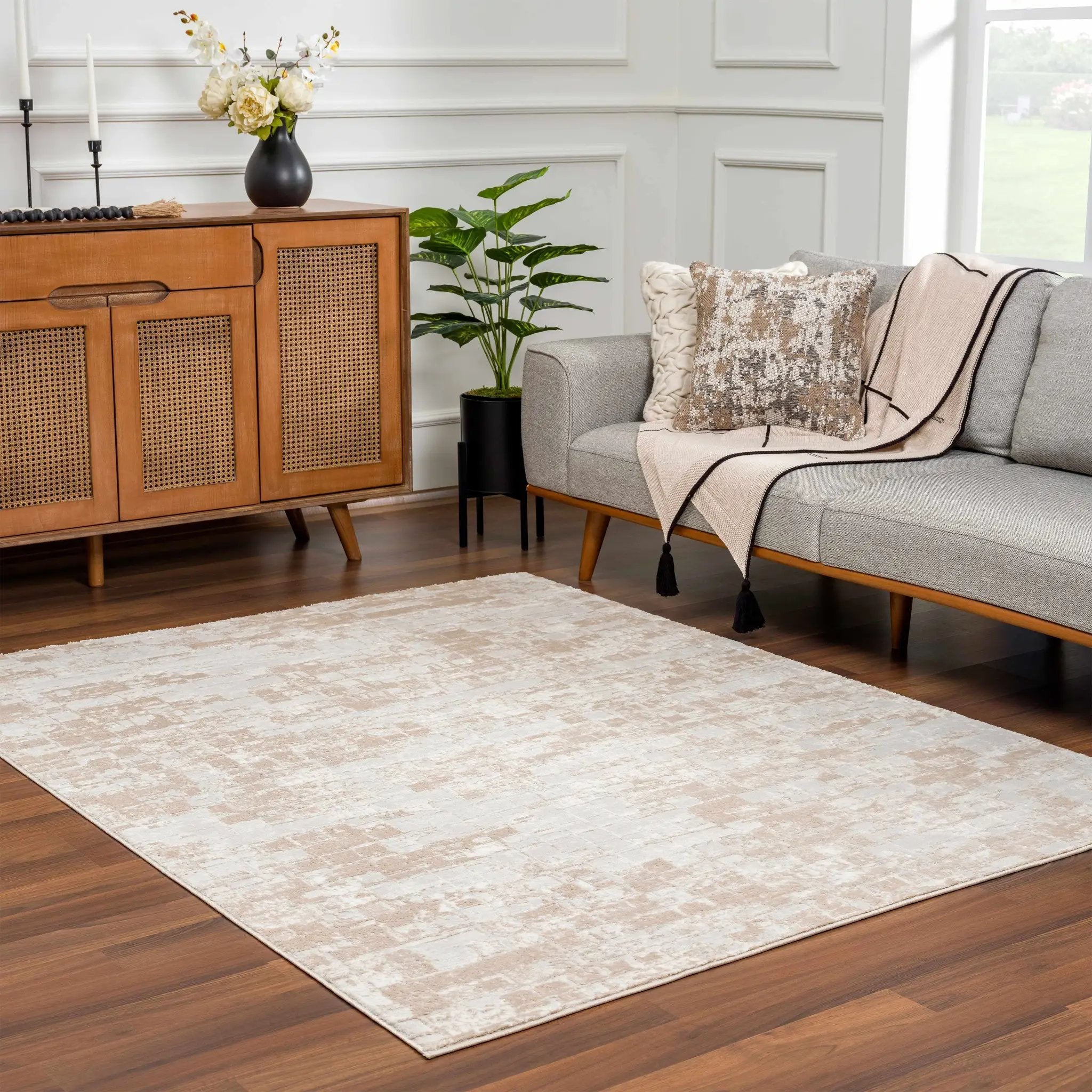 Liveri Pink Mosaic Rug by Boutique Rugs