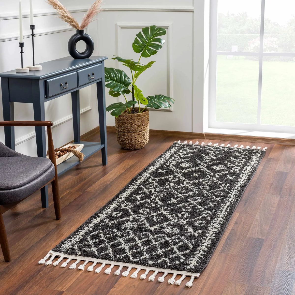 Thetford Black Berber Shag Rug - Clearance, installed in a room 3
