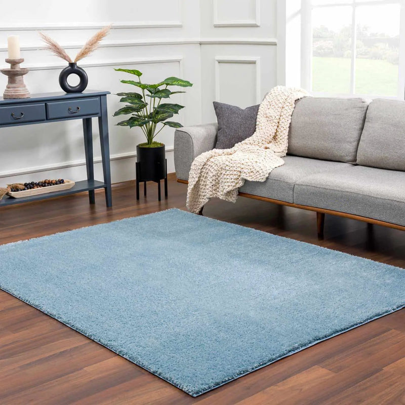 Heavenly Solid Blue Plush Rug - Clearance by Boutique Rugs