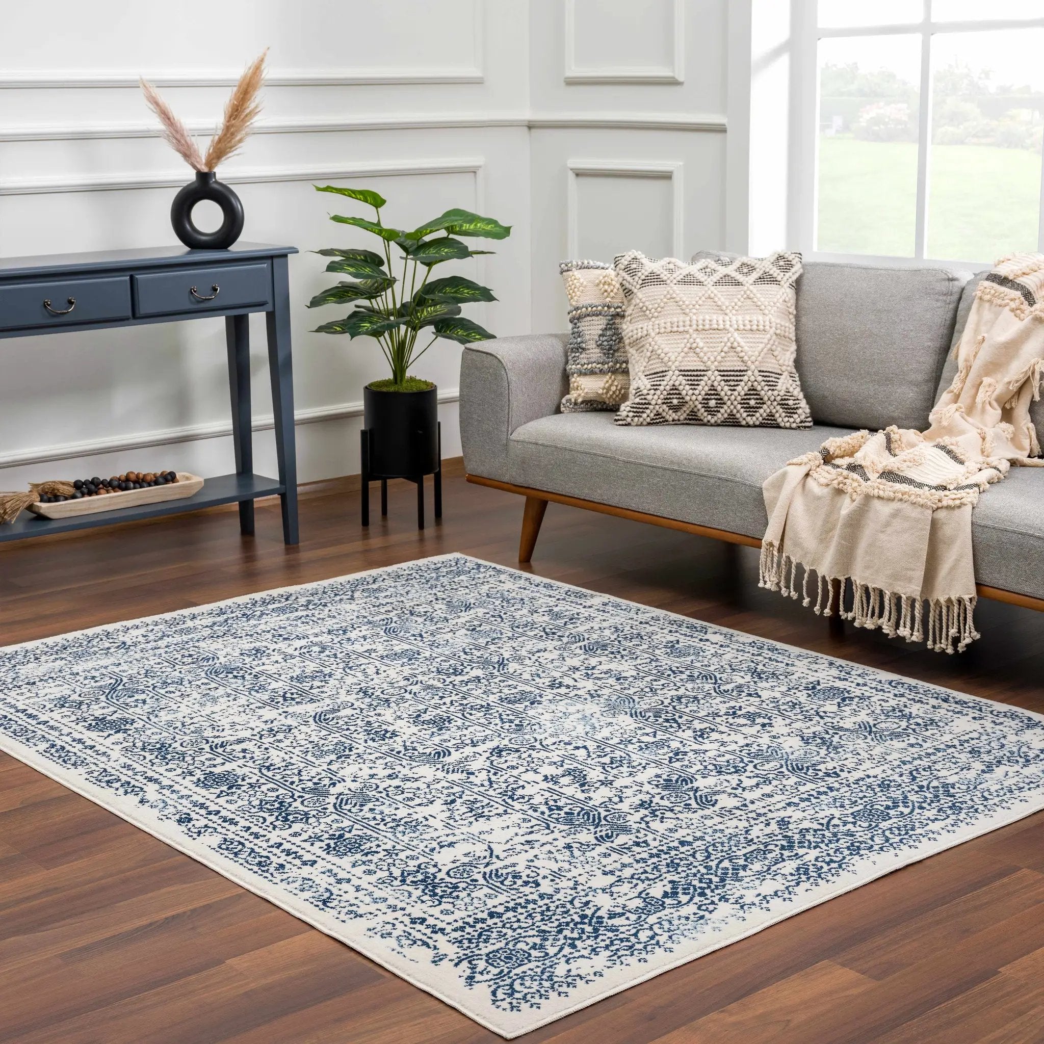 Michie Blue Area Rug by Hauteloom