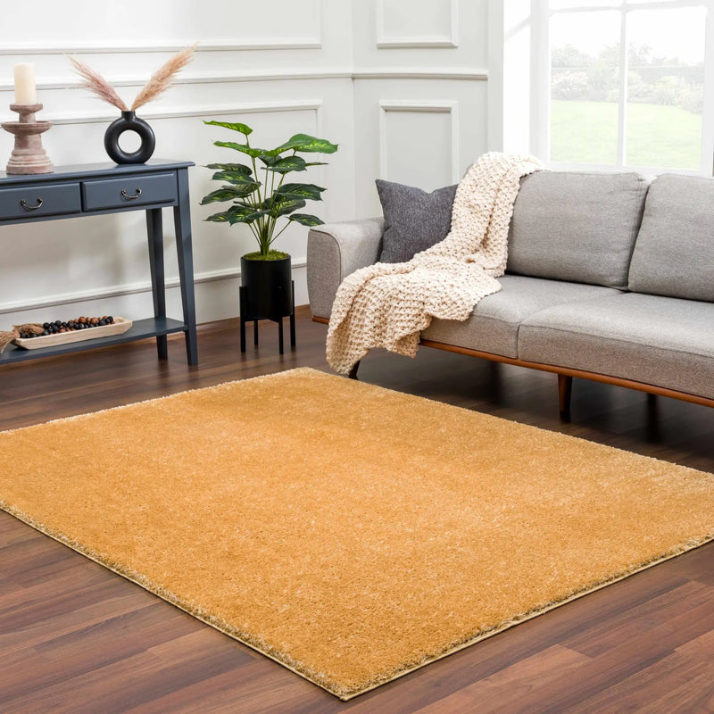 Heavenly Solid Mustard Plush Rug - Clearance by Boutique Rugs