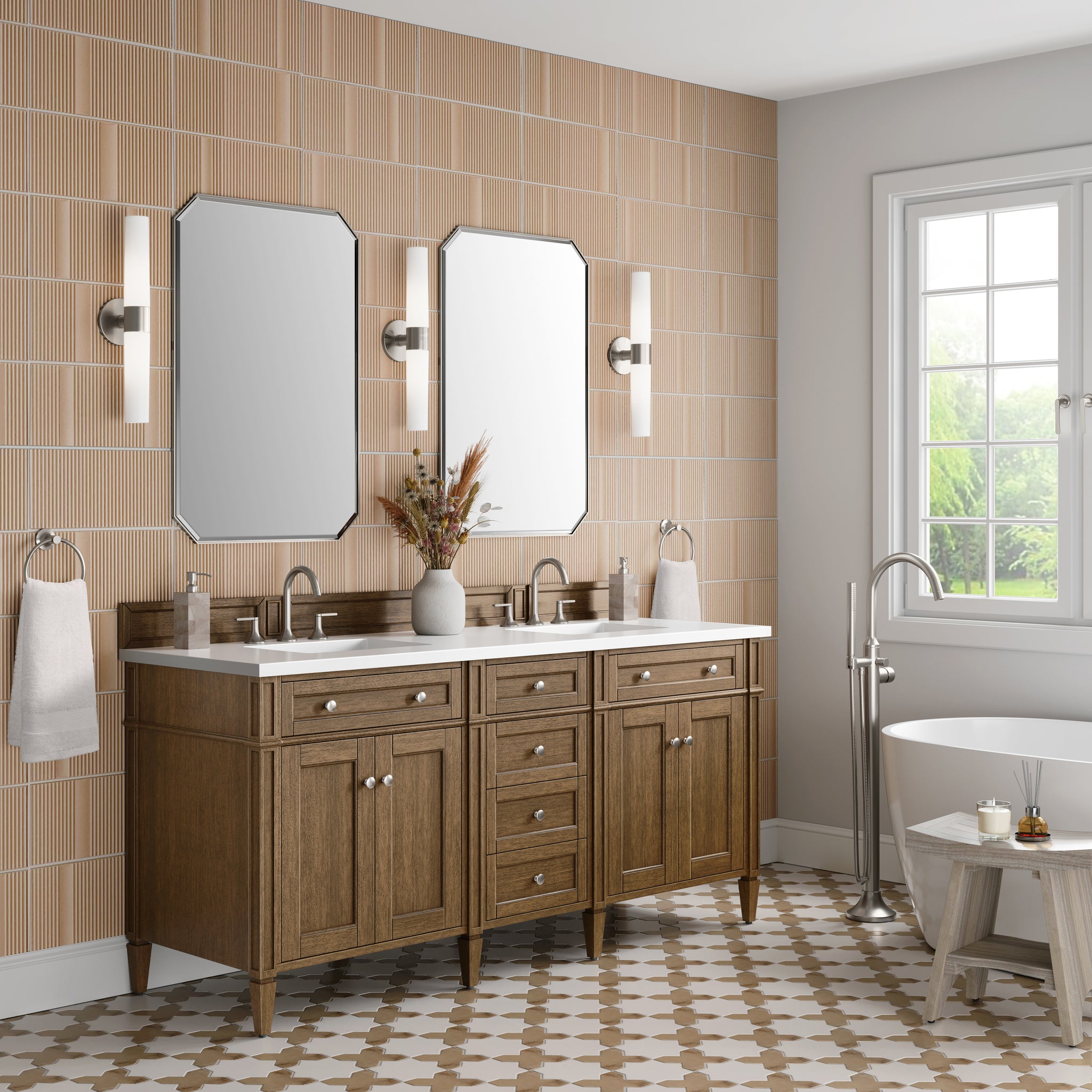 James Martin Brittany 72" Double Bathroom Vanity, Saddle Brown, view 26