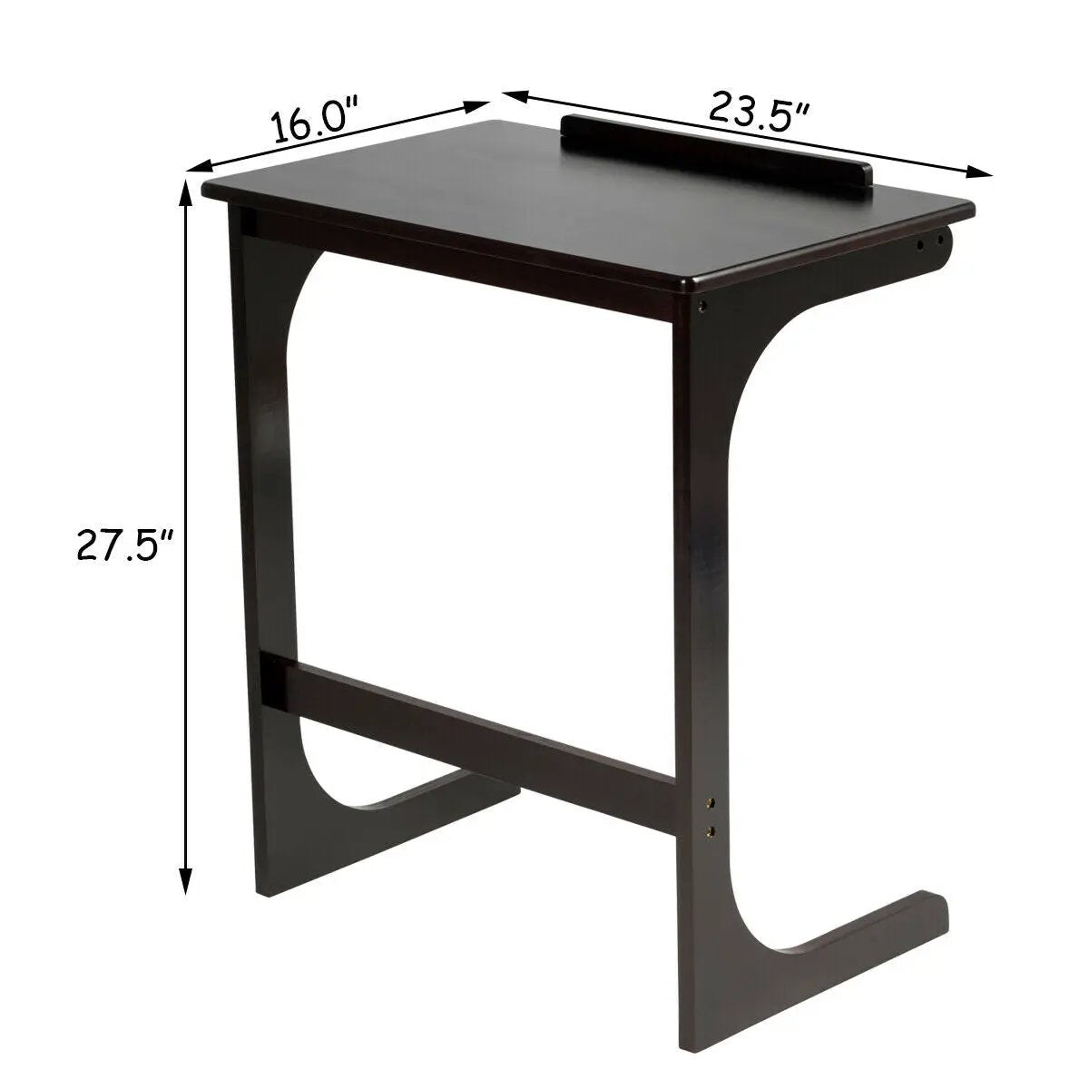 Adjustable C-Shape Couch End Table wth Tilting Top-Brown by DirectDeals