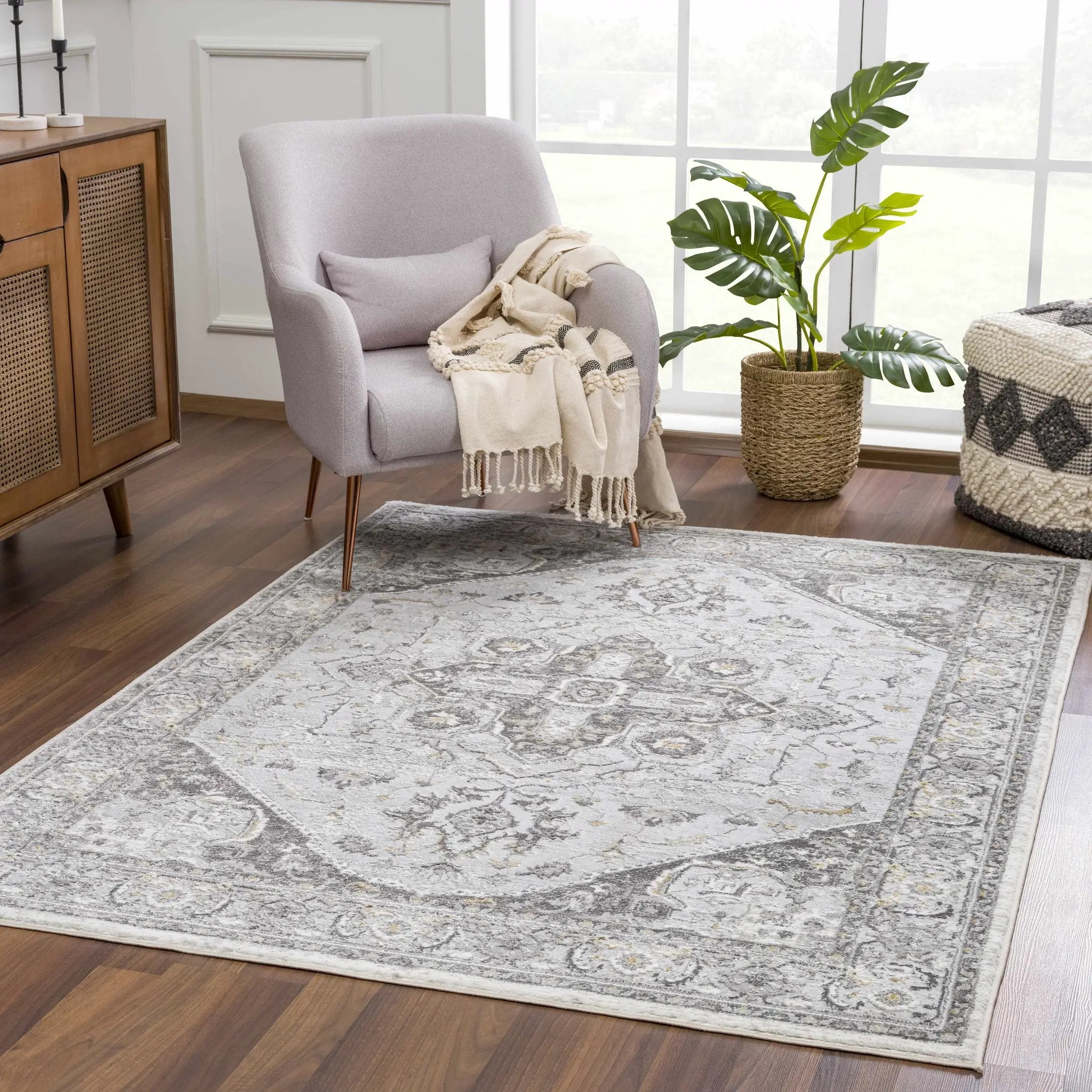 Liverpool Light Gray Area Rug - Clearance by Boutique Rugs