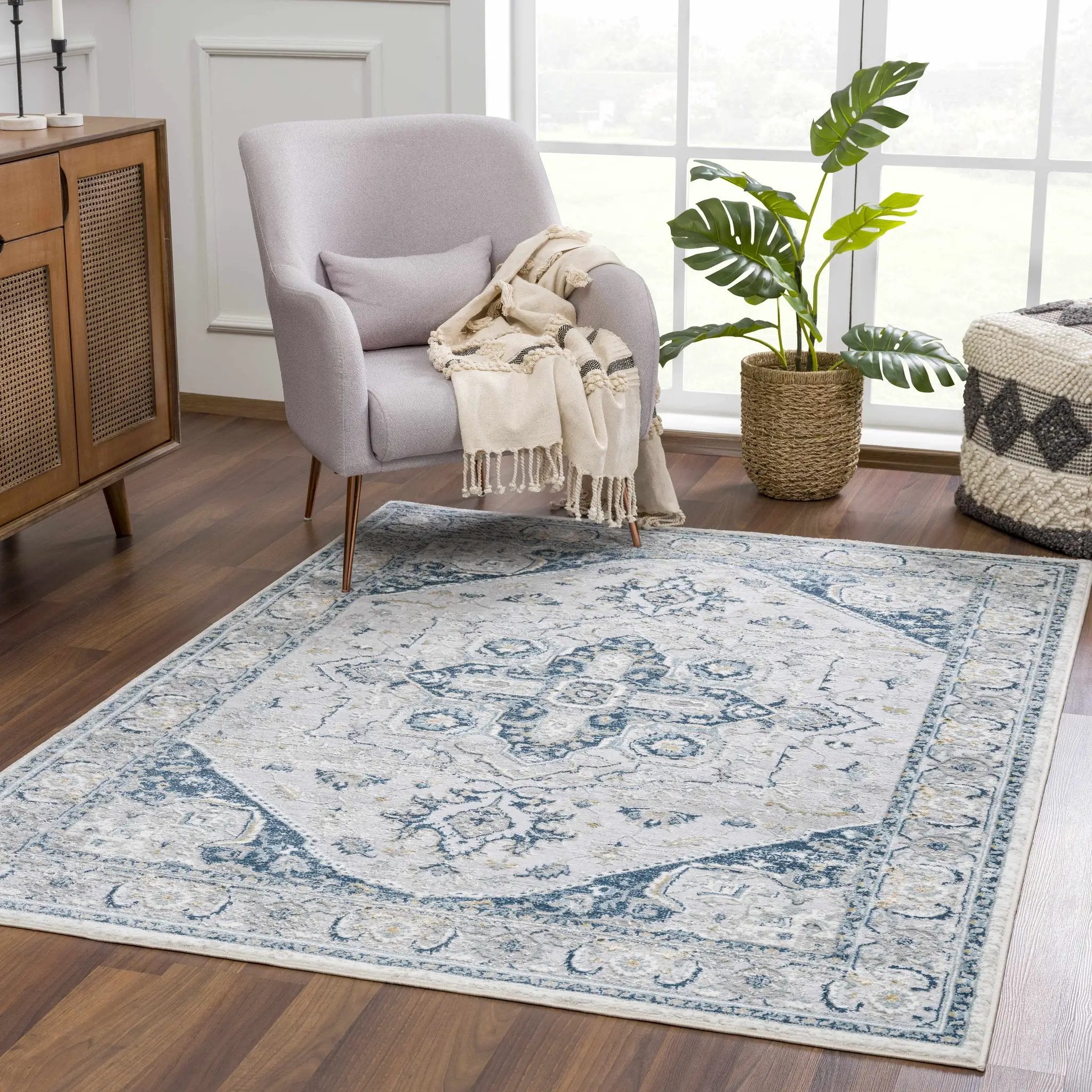 Liverpool Blue Area Rug - Clearance by Boutique Rugs