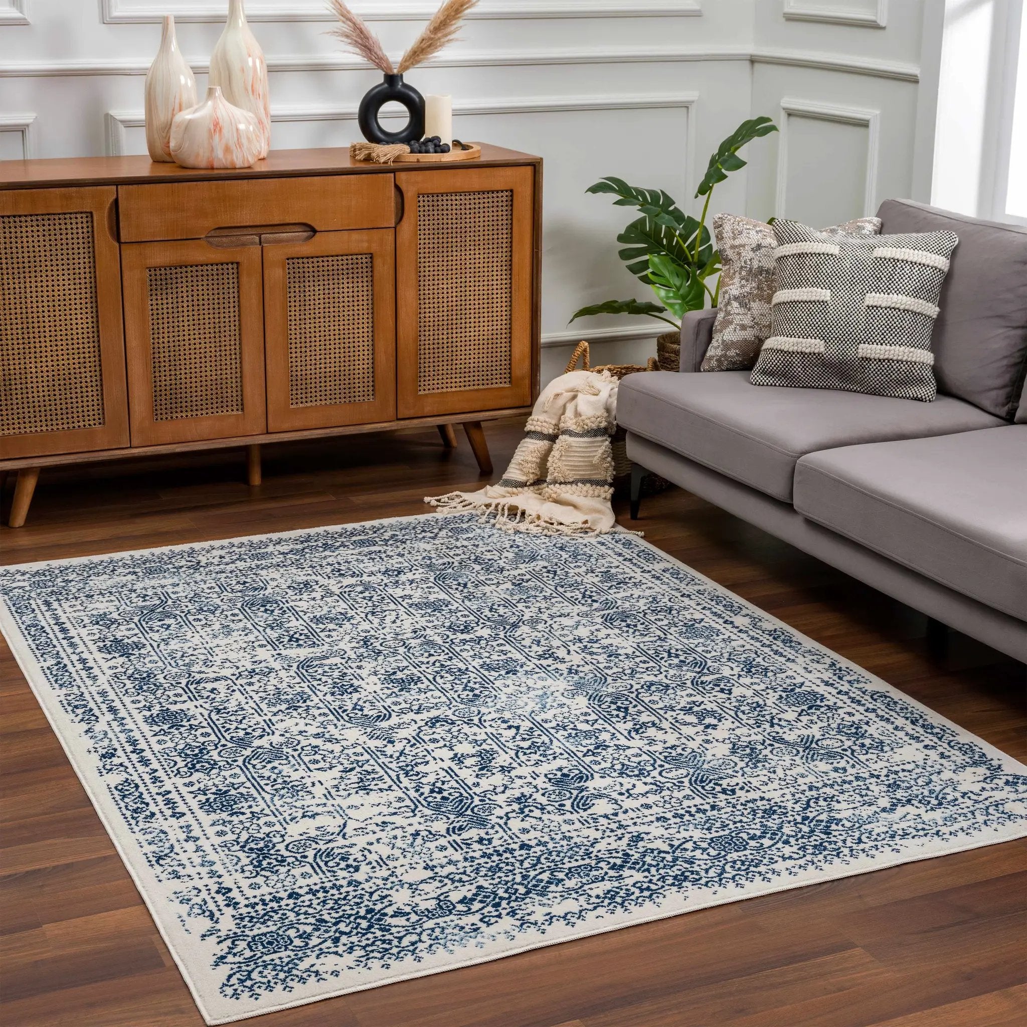 Michie Blue Area Rug by Hauteloom