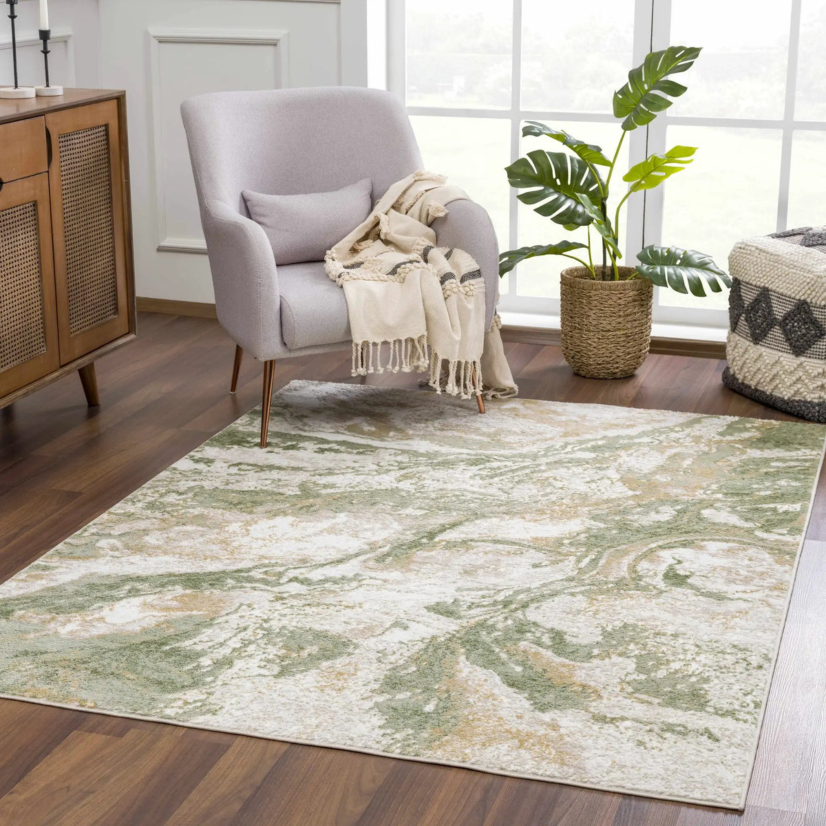 Lively Marble Green Area Rug, photo 10 of 18