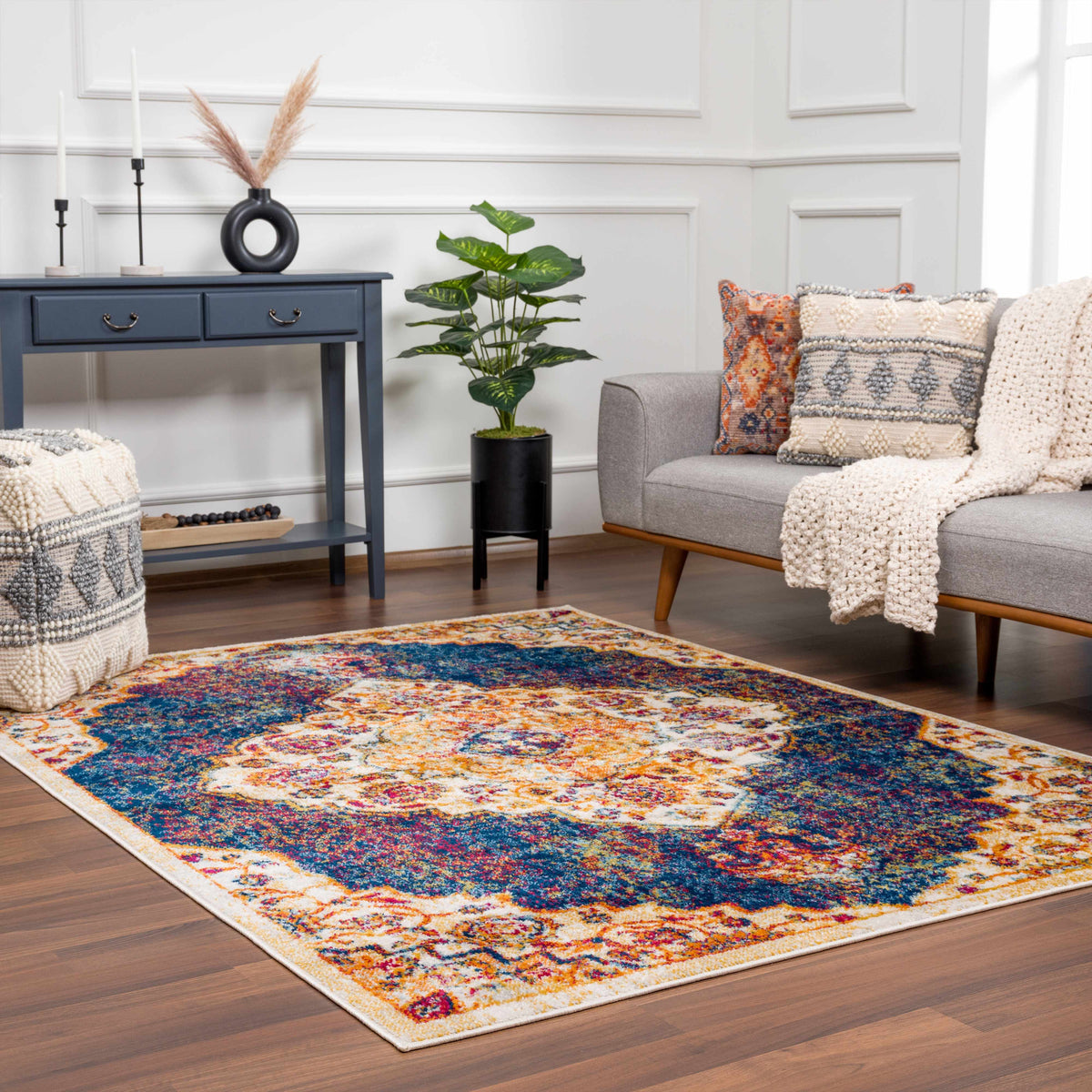 Istanbul Navy Area Rug - Clearance, installed in a room 4