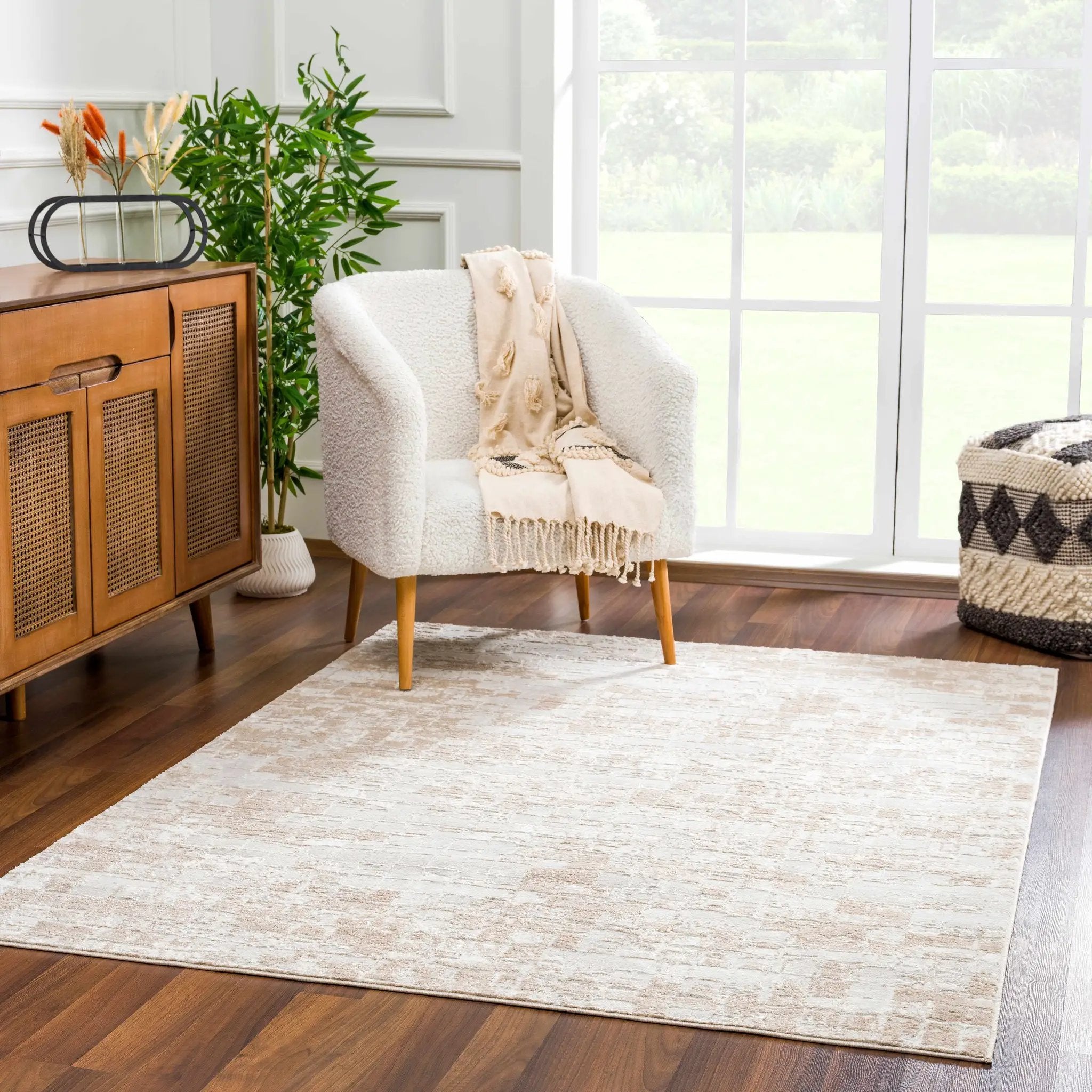 Liveri Pink Mosaic Rug by Boutique Rugs