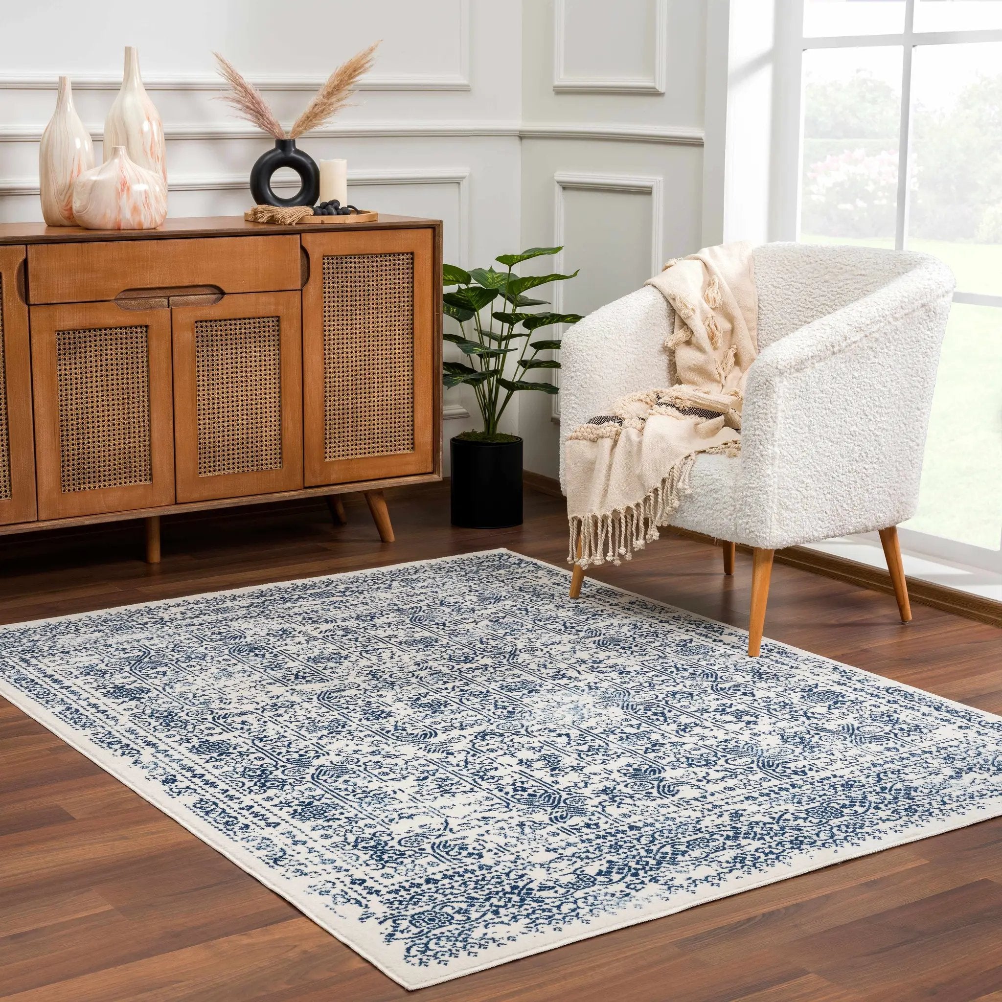 Michie Blue Area Rug by Hauteloom