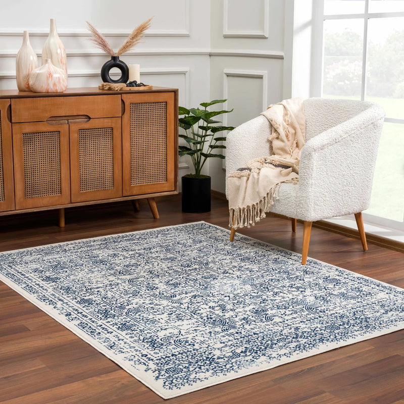 Michie Blue Area Rug by Hauteloom