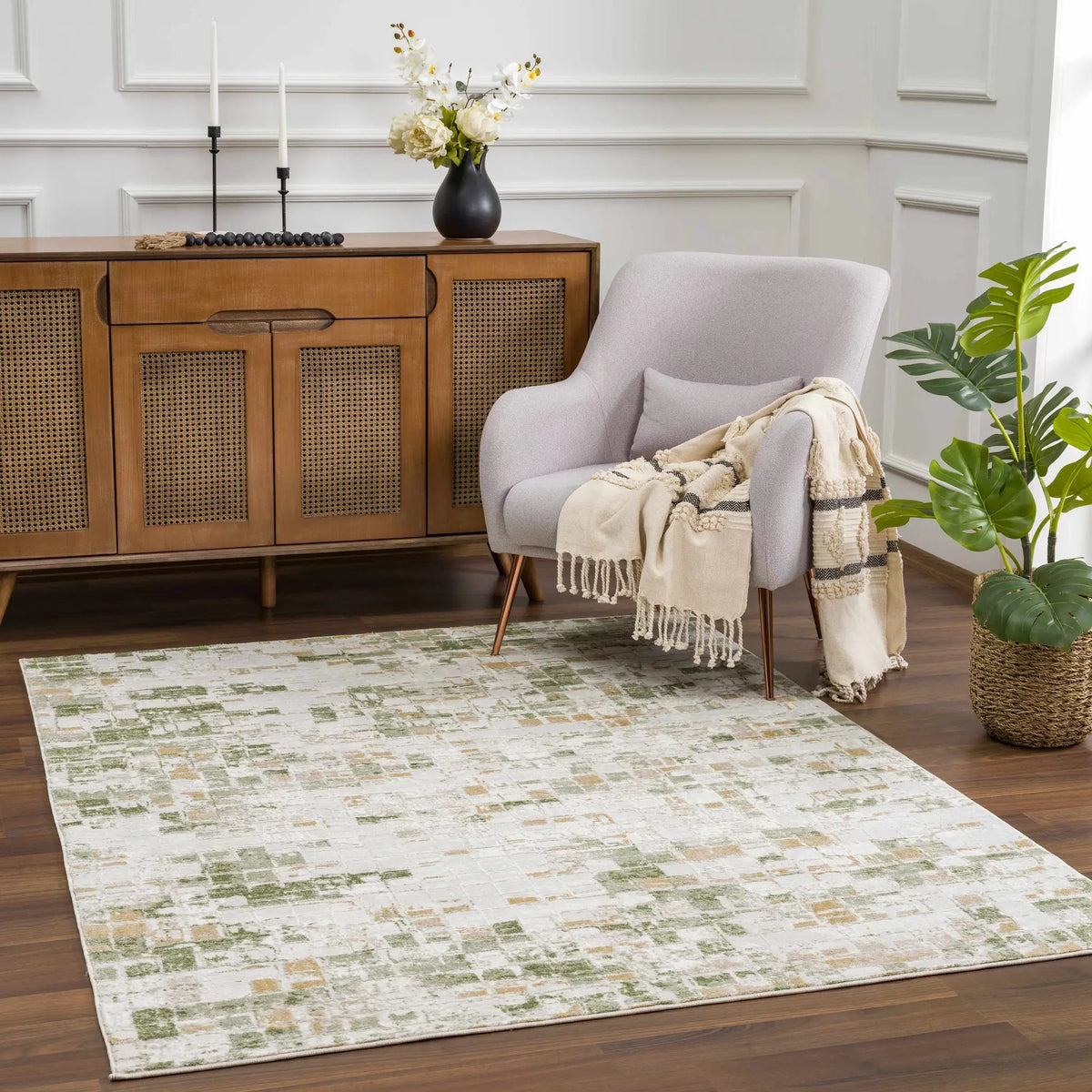 Liveri Green Mosaic Rug, photo 3 of 14