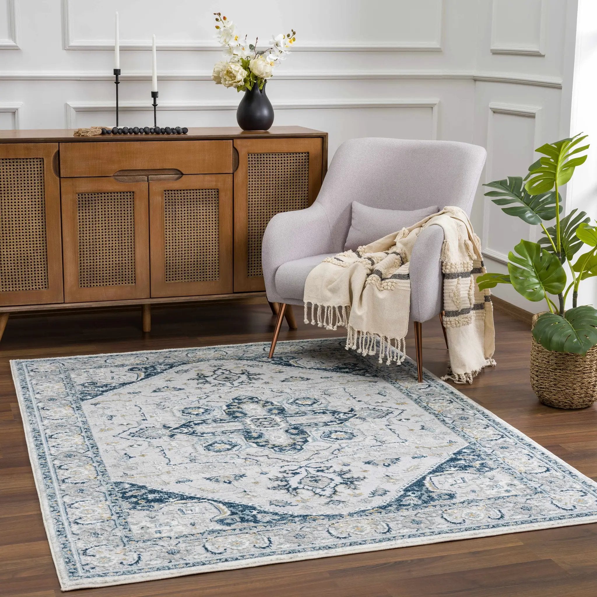 Liverpool Blue Area Rug - Clearance by Boutique Rugs