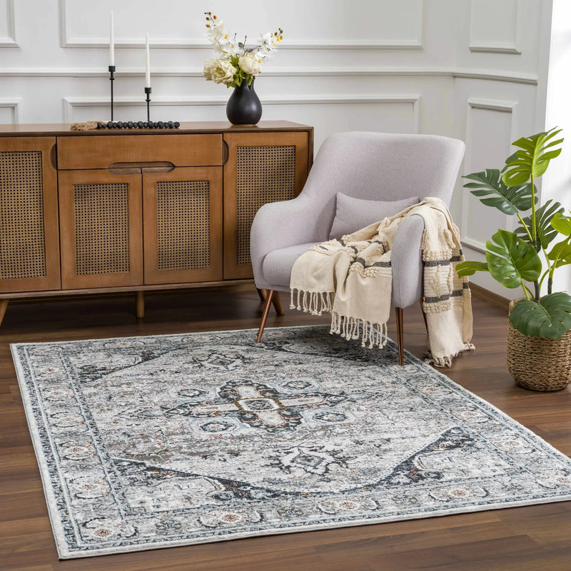 Liverpool Gray & Blue Area Rug - Clearance by Boutique Rugs