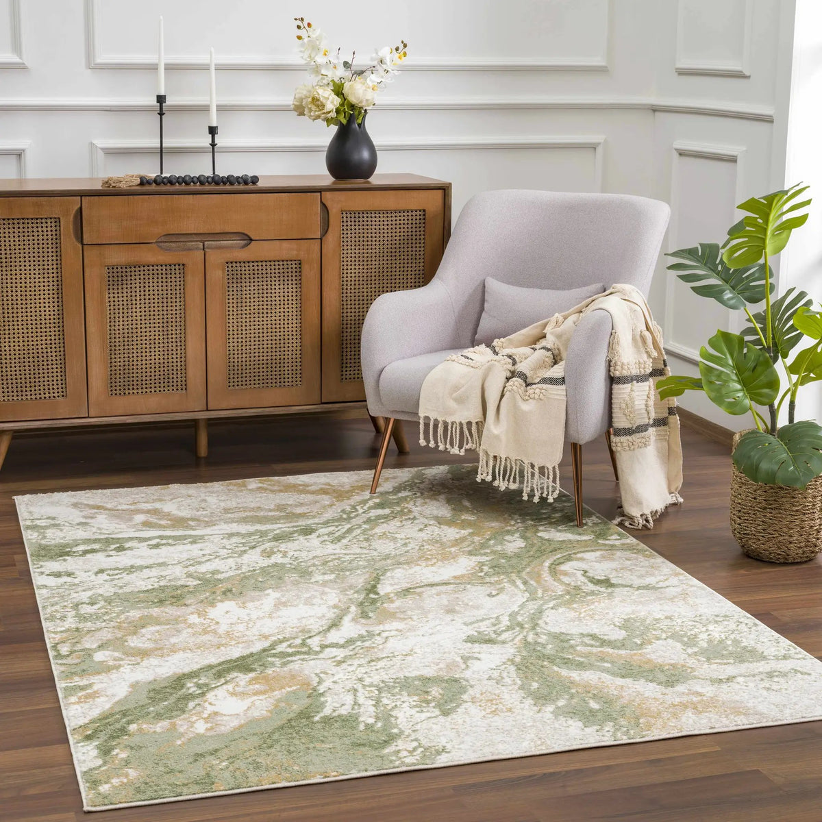 Lively Marble Green Area Rug, photo 3 of 18