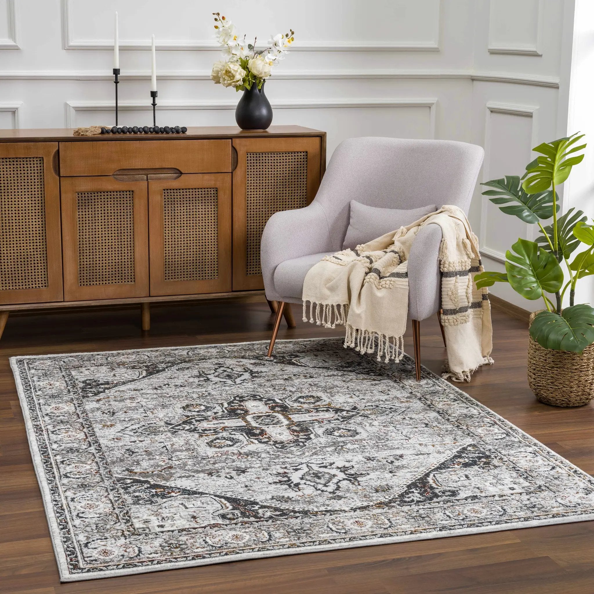 Liverpool Dark Gray Area Rug - Clearance by Boutique Rugs