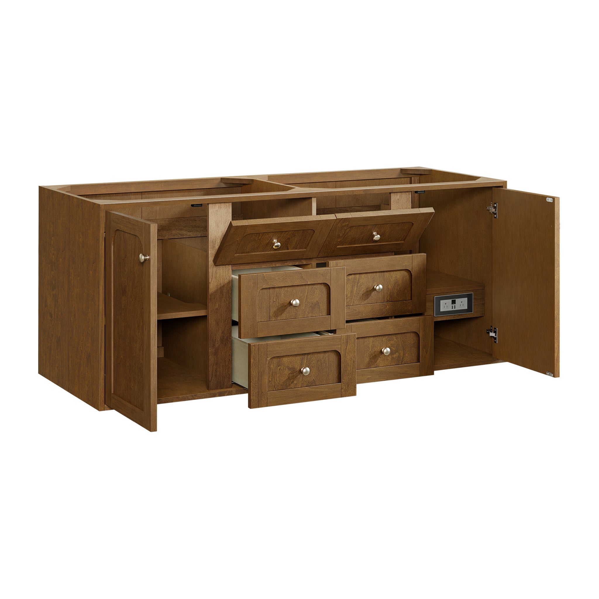 James Martin Laurent 60" Dual Mount Double Bathroom Vanity, Honey Oak, view 24