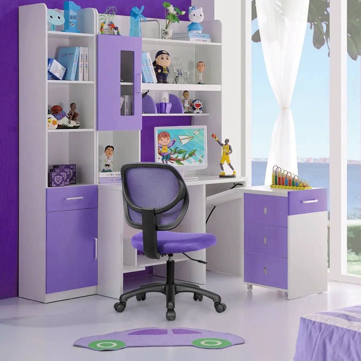 Low-back Computer Task Chair with Adjustable Height and Swivel Casters, photo 5 of 24