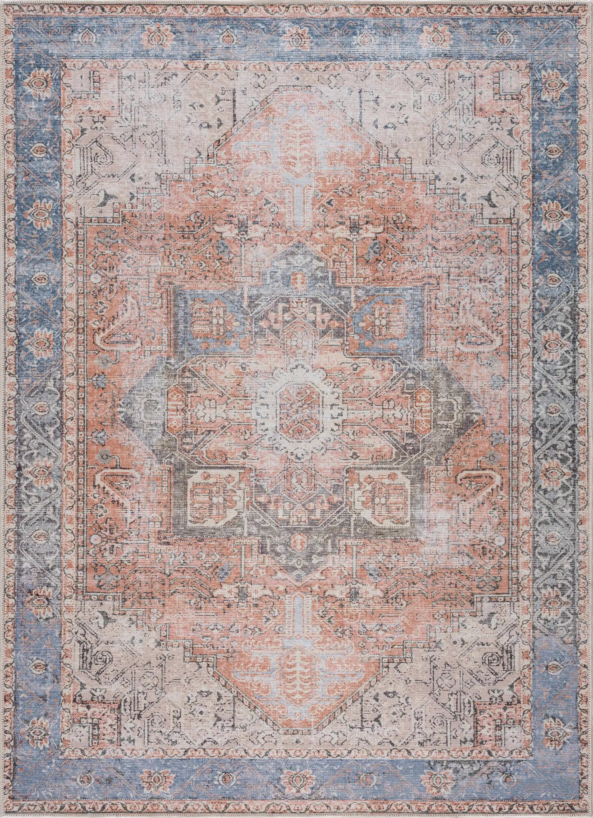 Rosman Distressed Washable Rug by Hauteloom