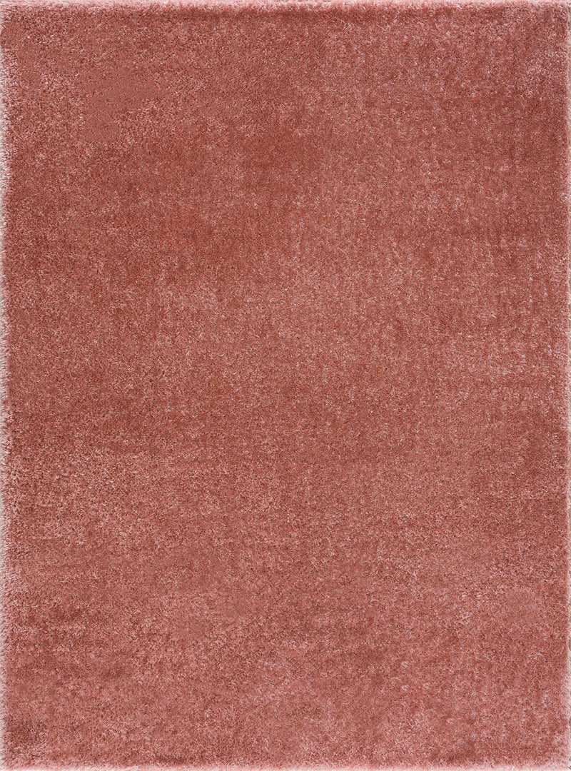 Rosava Dusty Pink Subtle Wavy Abstract Modern Minimalist Polyester Machine Woven Area Rug - Clearance by Boutique Rugs