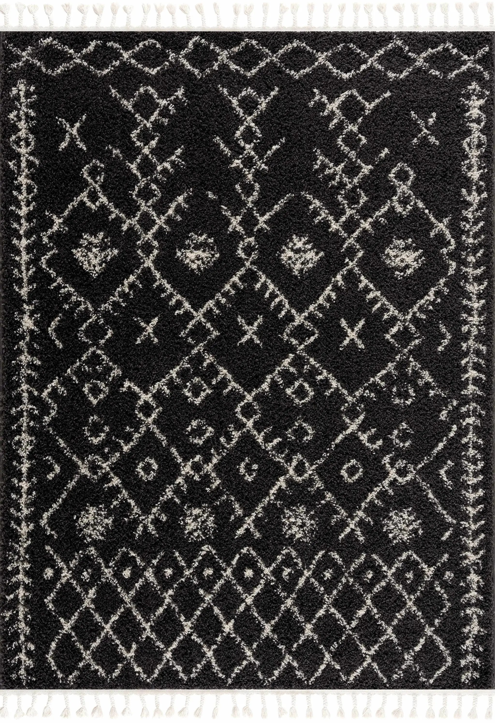Thetford Black Berber Shag Rug - Clearance by Boutique Rugs