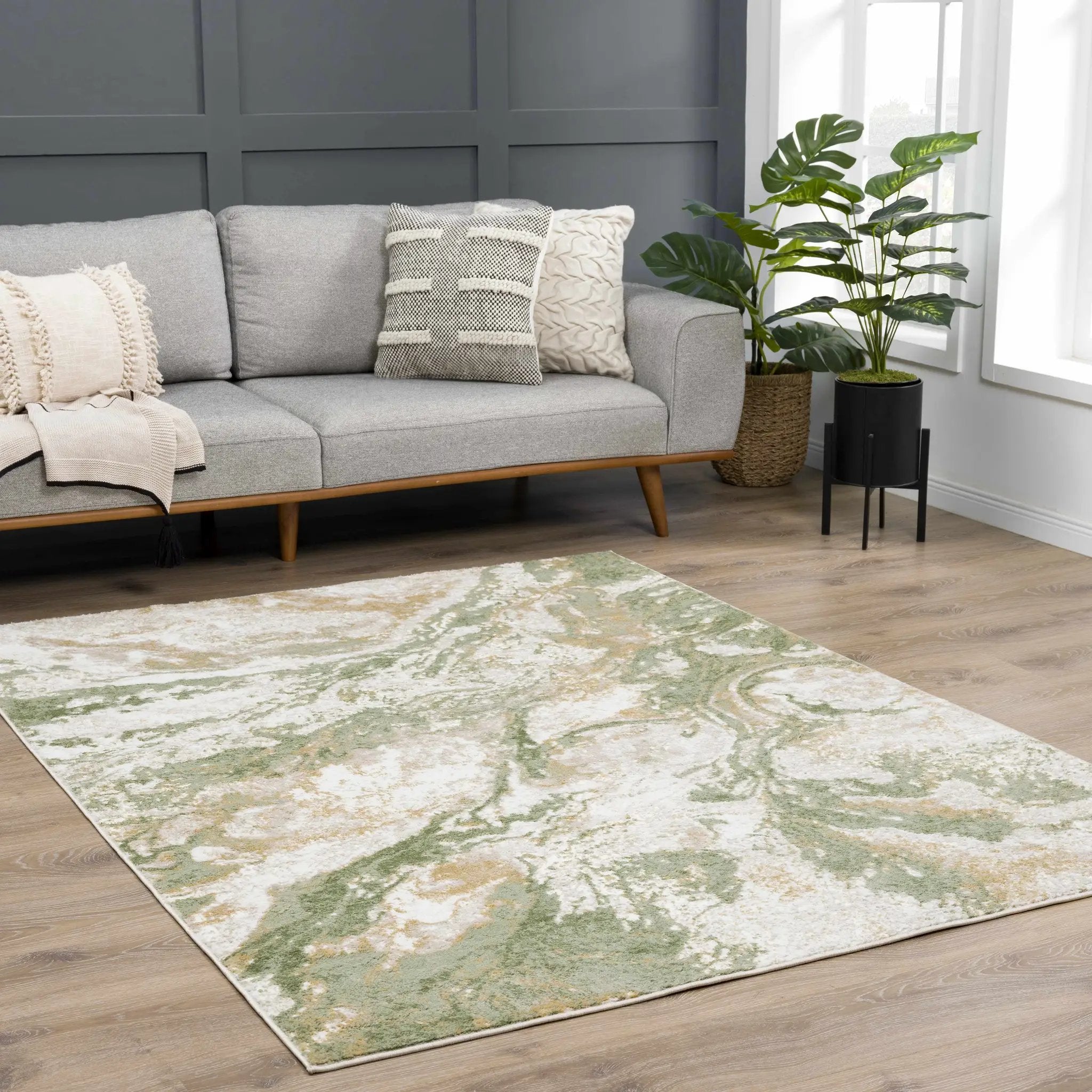 Lively Marble Green Area Rug by Boutique Rugs