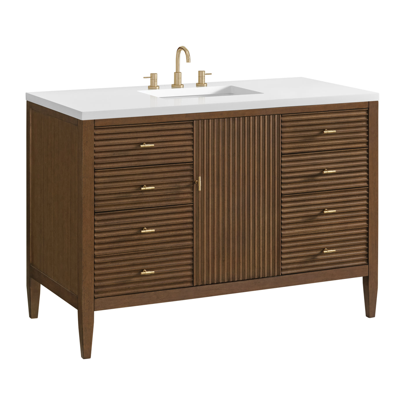 James Martin Myrrin 48" Single Bathroom Vanity, Mid-Century Walnut, view 30
