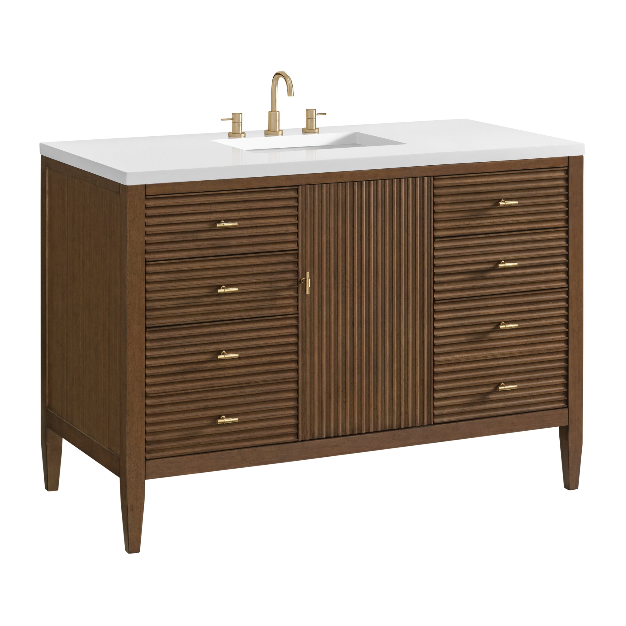 James Martin Myrrin 48" Single Bathroom Vanity, Mid-Century Walnut, view 30