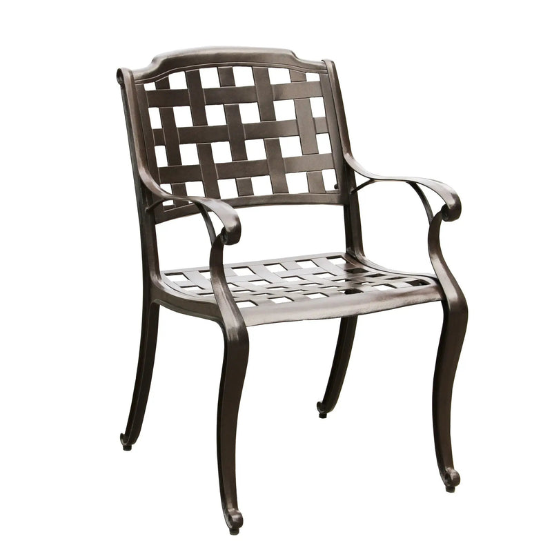 Outdoor Aluminum 5pc Round Patio Dining Set with Four Chairs by Sharicks
