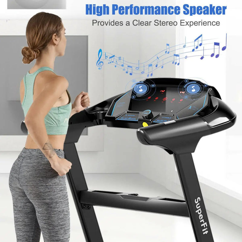 2.25HP Folding Treadmill with Bluetooth Speaker-Black by DirectDeals