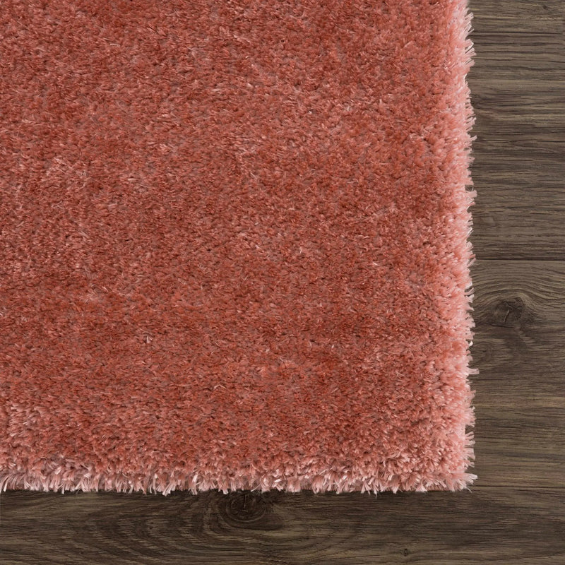Rosava Dusty Pink Subtle Wavy Abstract Modern Minimalist Polyester Machine Woven Area Rug - Clearance by Boutique Rugs