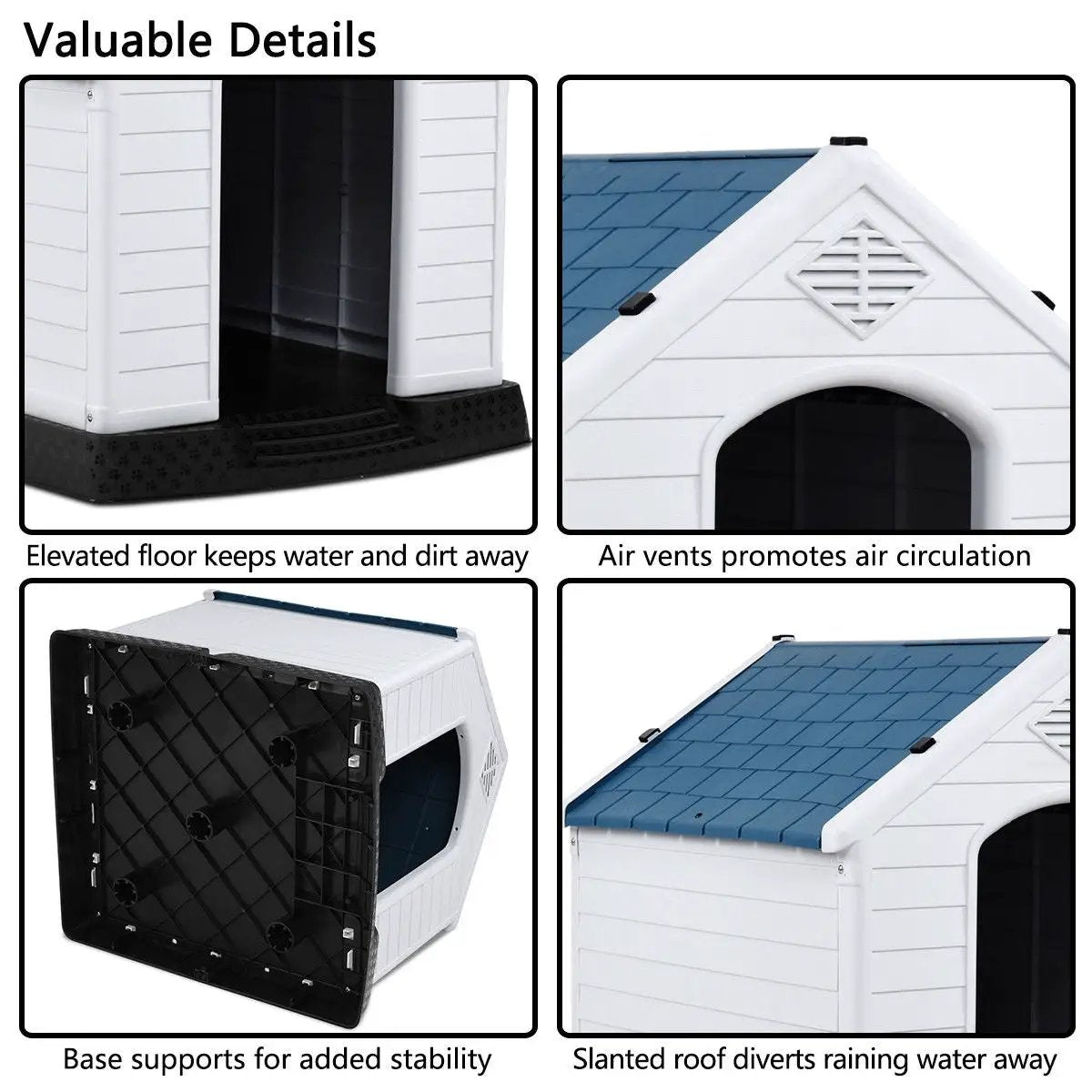 Indoor/Outdoor Waterproof Plastic Dog House Pet Puppy Shelter, photo 9 of 16
