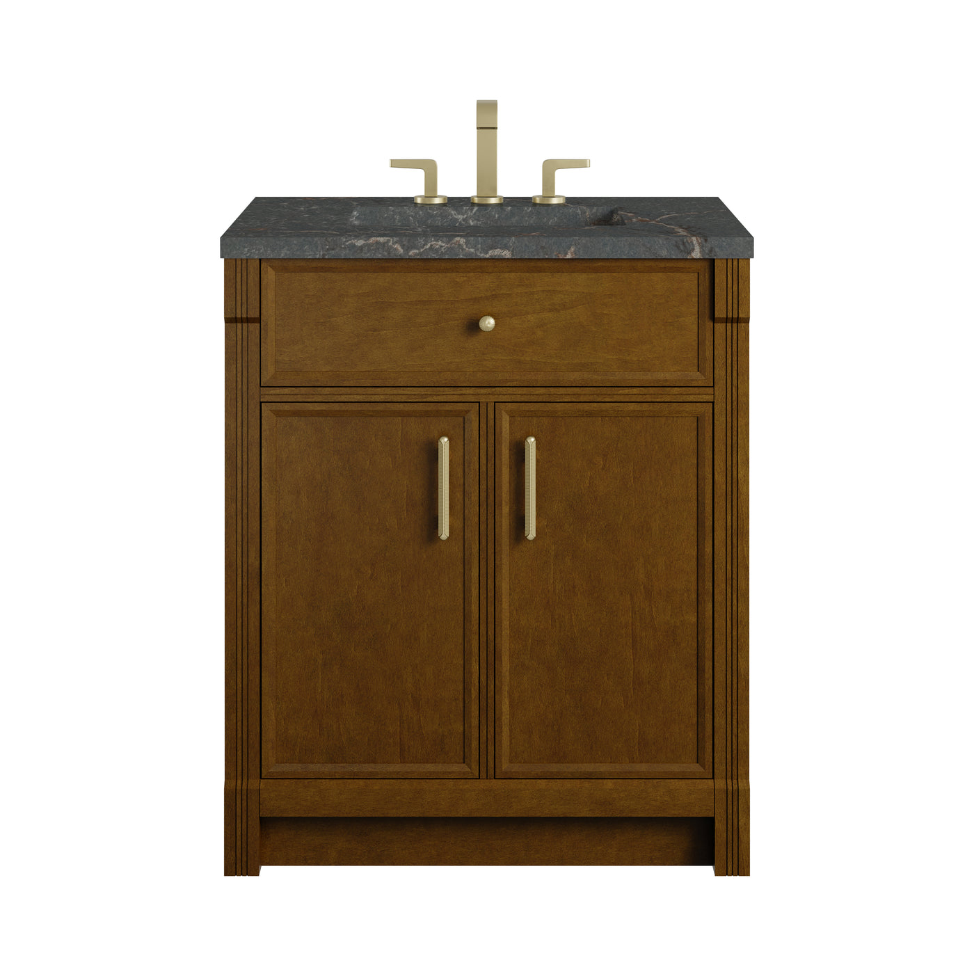 James Martin Bellshire 30" Single Bathroom Vanity, Honey Oak with Parisien Bleu countertop