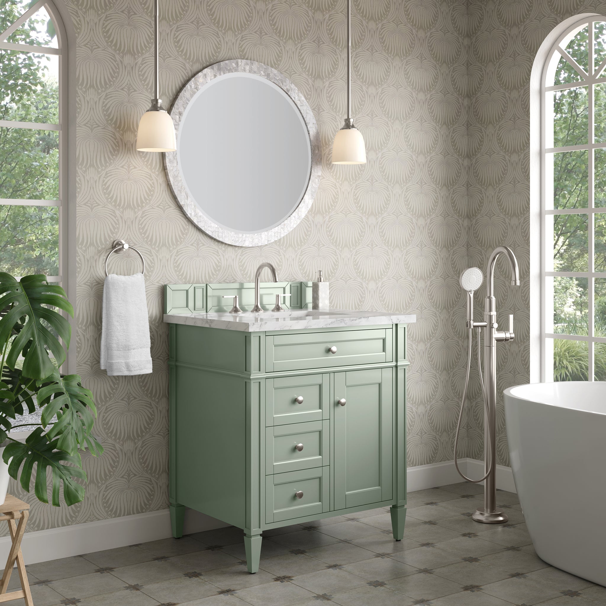 James Martin Brittany 30" Single Bathroom Vanity, Sage Green, view 33