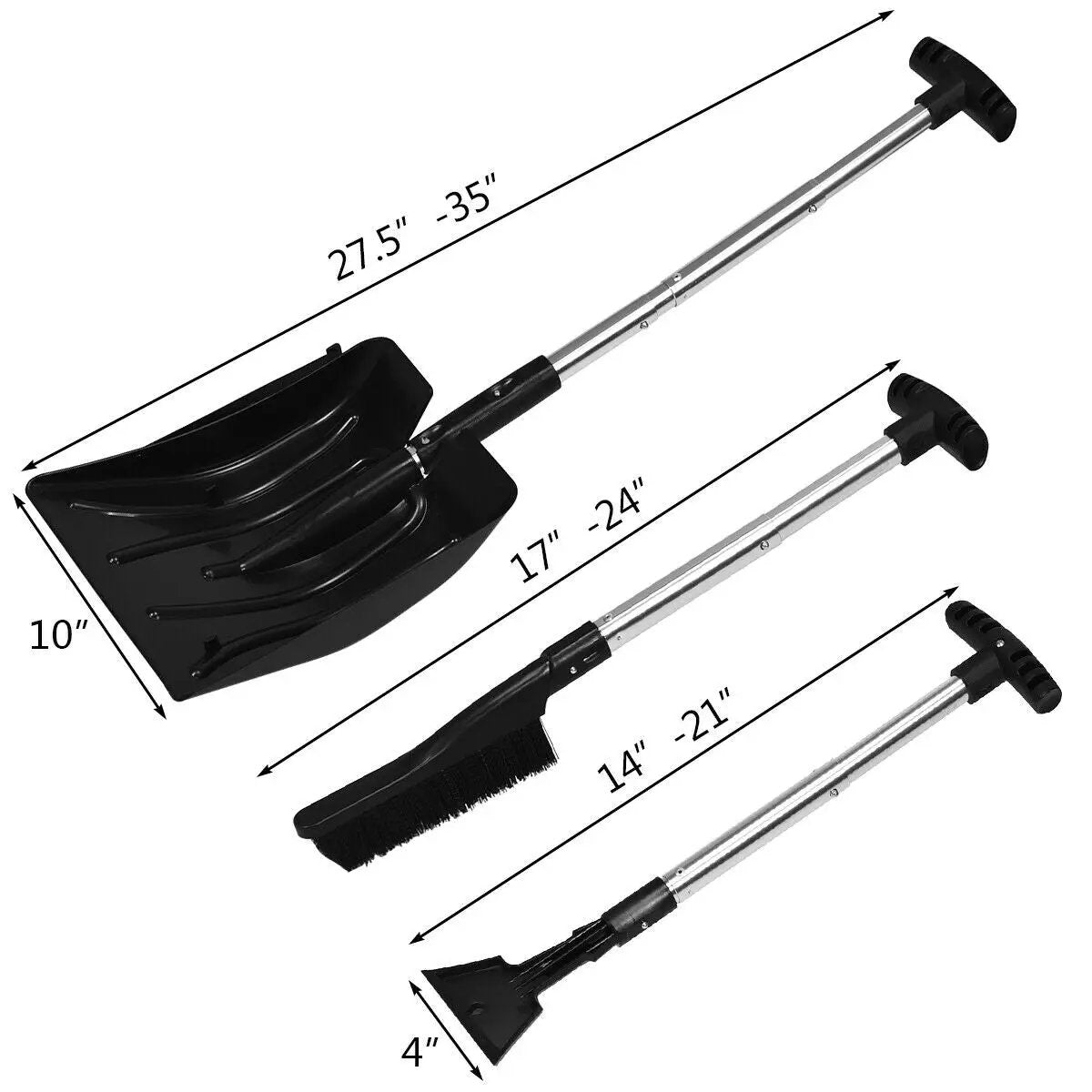 3-in-1 Snow Shovel with Ice Scraper and Snow Brush by DirectDeals