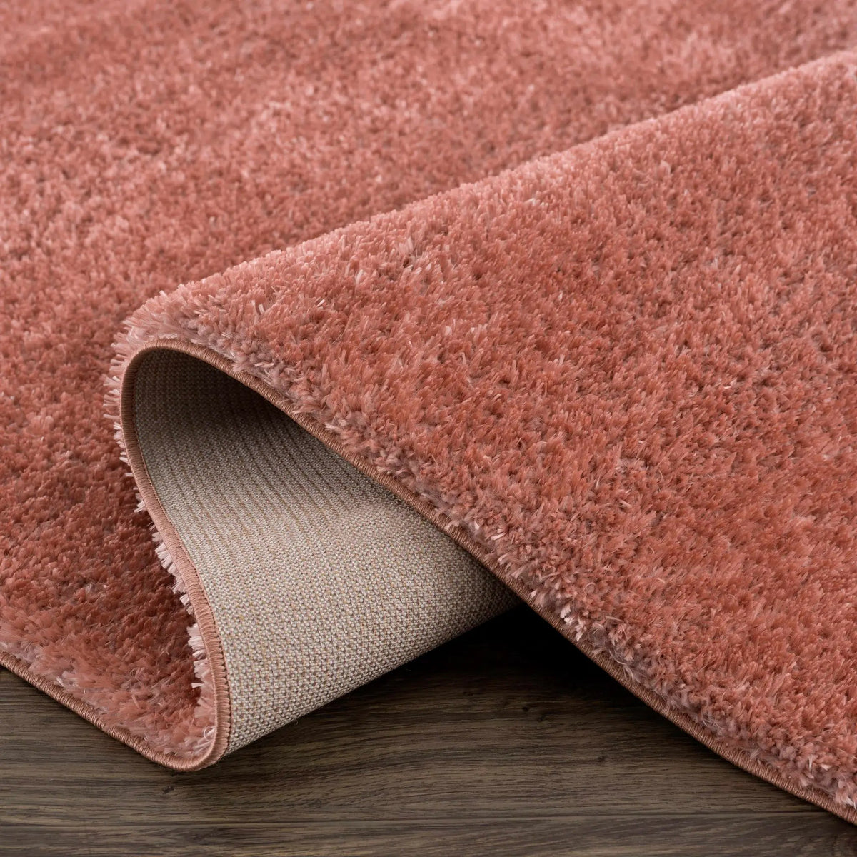 Rosava Dusty Pink Subtle Wavy Abstract Modern Minimalist Polyester Machine Woven Area Rug - Clearance, photo 6 of 14