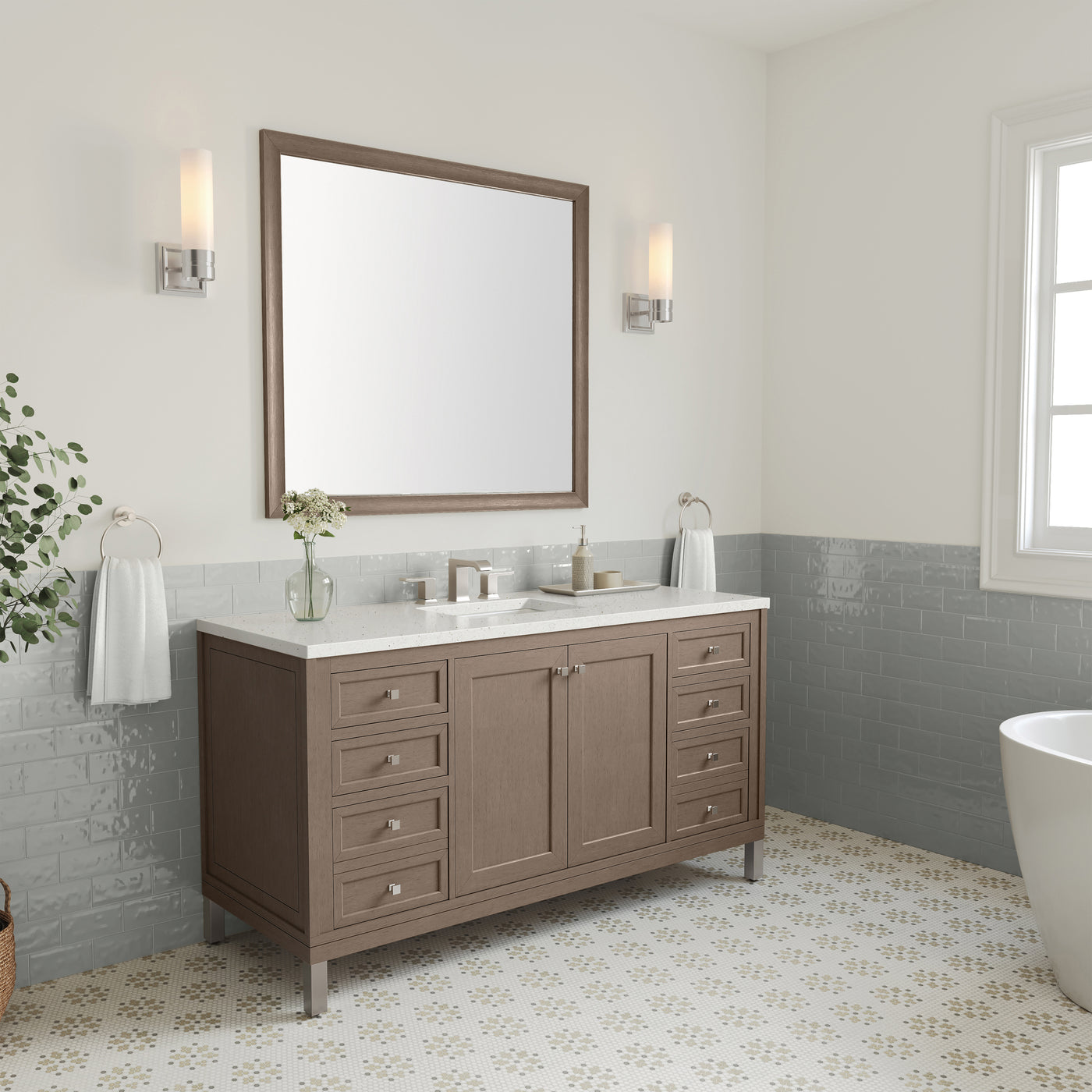 James Martin Chicago 60" Single Bathroom Vanity, Walnut Whisper, view 26
