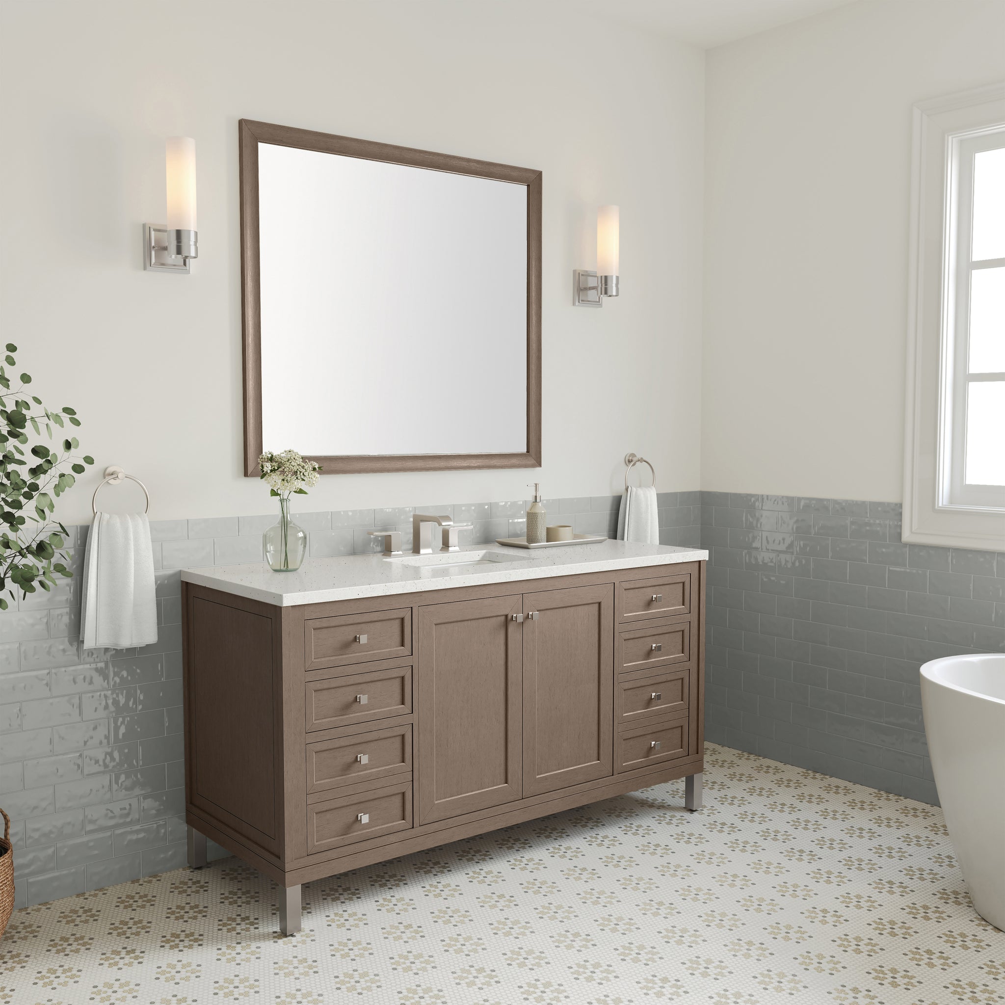 James Martin Chicago 60" Single Bathroom Vanity, Walnut Whisper, view 26